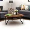 Adonis Coffee Table with Storage Shelf - Light Walnut