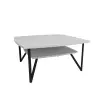 Orion 90 Coffee Table with Storage Shelf - White