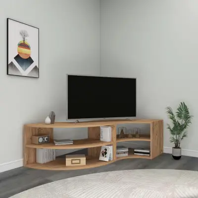 Melitta Corner TV Stand with Shelving Unit