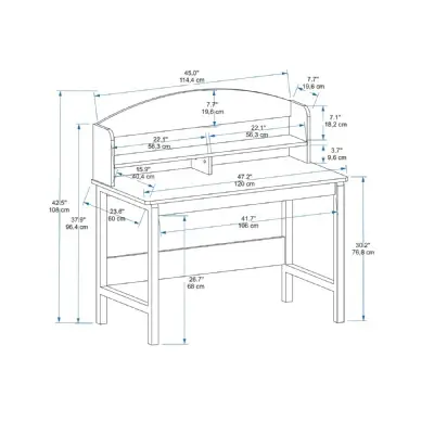 Eneas Computer Desk with Shelves