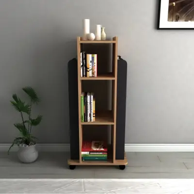 Dorian Bookcase with Shelves and Wheels