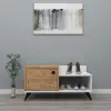 Cepos Shoe Storage Shelf with Cabinet -  Atlantic Pine / White