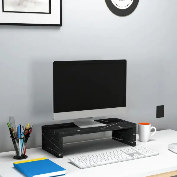 Thea Monitor Riser PC Stand - Black Marble Effect