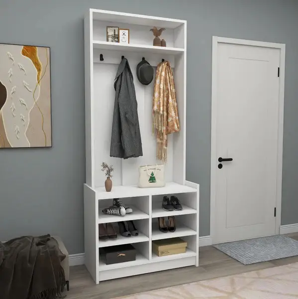 Edrice Hallway Coat Rack with Shelves