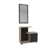 Ales Dresuar Console Table with Cabinet, Shelves and Mirror -Anthracite / Beige