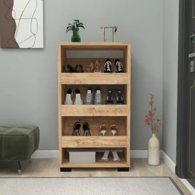  Leslie Shoe Storage Shelf with Cabinet - Atlantic Pine