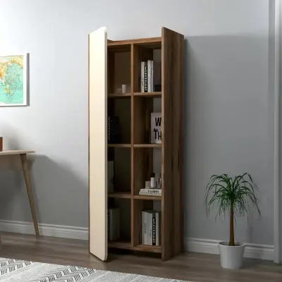 Babel Ladder Bookcase Bookshelf - Light Walnut / Beige