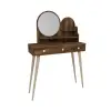 Vetone Makeup Vanity Table with Mirror -  Light Walnut