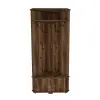 Reina Corner Hallway Coat Rack with Cabinet - Light Walnut