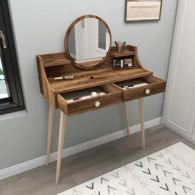 Walnut deals vanity desk