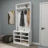 Edrice Hallway Coat Rack with Shelves