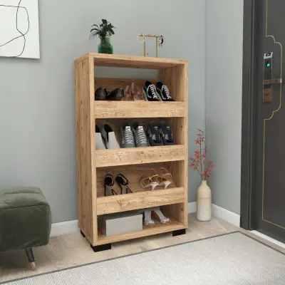  Leslie Shoe Storage Shelf with Cabinet - Atlantic Pine