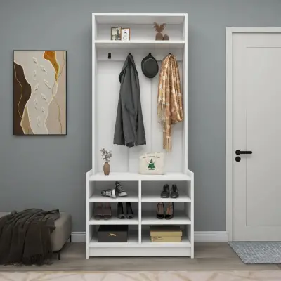 Edrice Hallway Coat Rack with Shelves