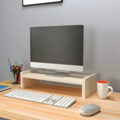 Agatha Monitor Riser PC Stand - Beige