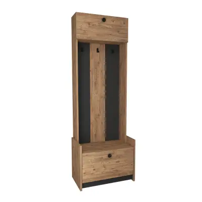 Edessa Hallway Coat Rack with Cabinet - Atlantic Pine / Anthracite