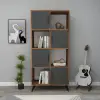 Nyx Bookcase with Cabinets and Shelves - Light Walnut / Anthracite