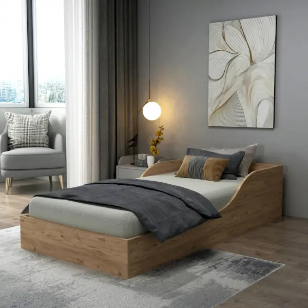 Brian Bedstead Bed Frame with Headboard - Atiantic Pine