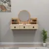 Cosmo Makeup Vanity Table with Mirror - Atlantic Pine / Beige