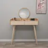 Burim Makeup Vanity Table with Mirror - Atlantic Pine / Beige