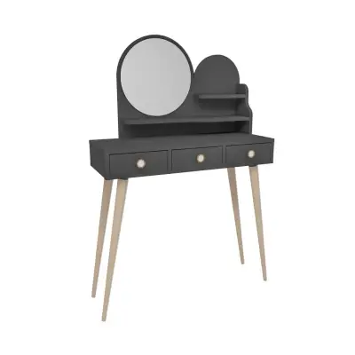 Vetone Makeup Vanity Table with Mirror -  Anthracite