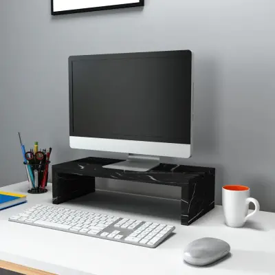 Thea Monitor Riser PC Stand - Black Marble Effect