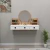 Cosmo Makeup Vanity Table with Mirror - Atlantic Pine / White