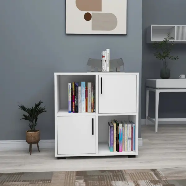 Vasilis Bookcase with Cabinets and Shelves