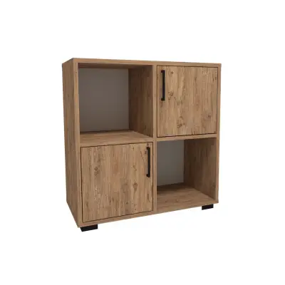 Vasilis Bookcase with Cabinets and Shelves - Atlantic Pine