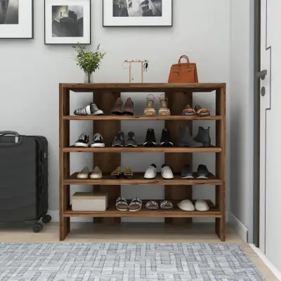 Lindita Shoe Storage Shelf - Light Walnut