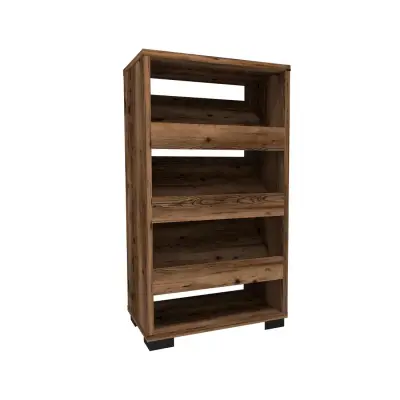 Leslie Shoe Storage Shelf with Cabinet - Light Walnut