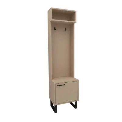 Zosime Hallway Coat Rack with Cabinet - Beige