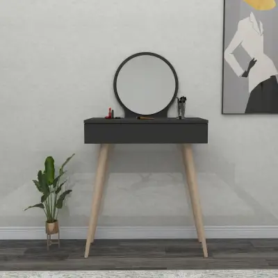 Novae Makeup Vanity Table with Mirror - Anthracite