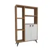 Melantha Bookcase with Cabinets and Shelves - Atlantic Pine / White