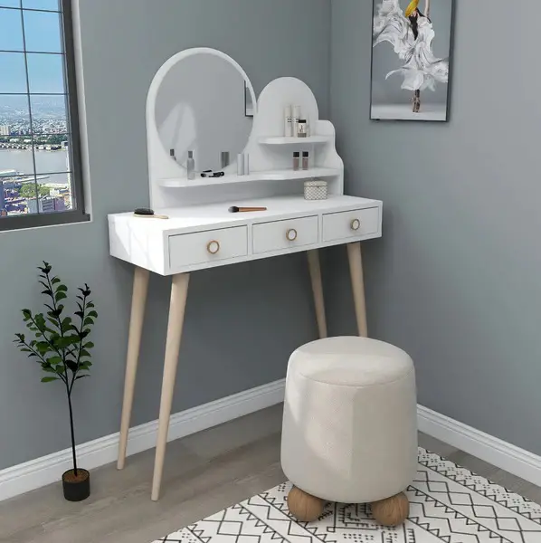 Vetone Makeup Vanity Table with Mirror