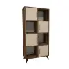 Nyx Bookcase with Cabinets and Shelves - Light Walnut / Beige