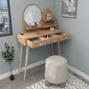 Vetone Makeup Vanity Table with Mirror - Atlantic Pine