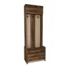 Edessa Hallway Coat Rack with Cabinet - Light Walnut / Beige