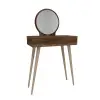 Novae Makeup Vanity Table with Mirror - Light Walnut 