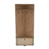 Reina Corner Hallway Coat Rack with Cabinet - Atlantic Pine / Beige