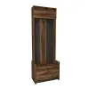 Edessa Hallway Coat Rack with Cabinet - Light Walnut / Anthracite