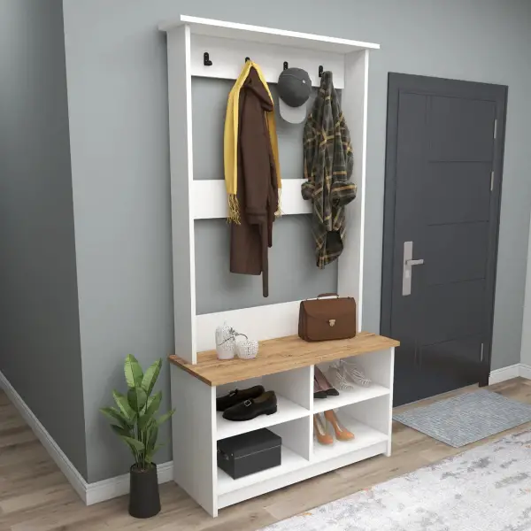 Amelia Hallway Coat Rack with Shelves