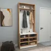 Edrice Hallway Coat Rack with Shelves - Atlantic Pine / White