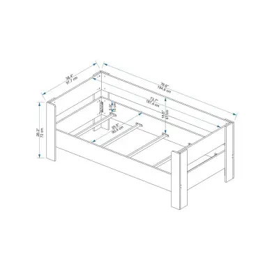 Rosie Single Daybed, Guest Bed - Light Walnut