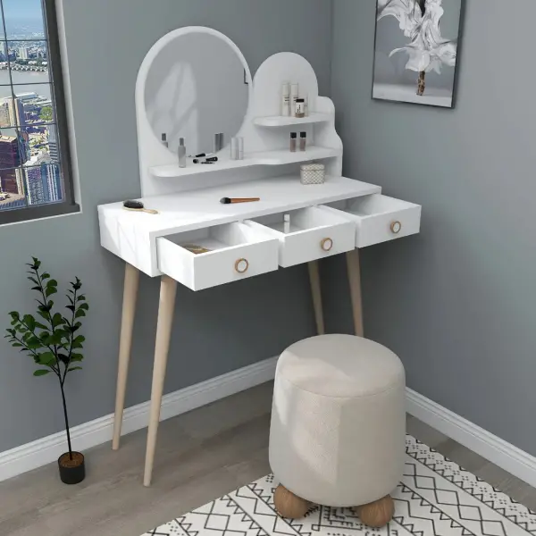 Vetone Makeup Vanity Table with Mirror