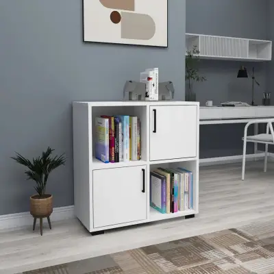 Vasilis Bookcase with Cabinets and Shelves