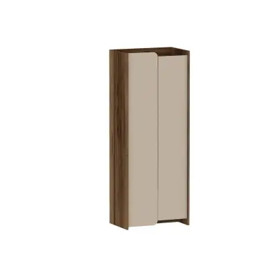 Babel Wardrobe with Cabinets and Shelves - Light Walnut / Beige