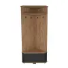 Reina Corner Hallway Coat Rack with Cabinet - Atlantic Pine / Anthracite