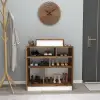 Ansel Shoe Storage Shelf - Light Walnut / White