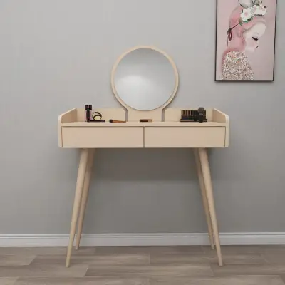 Burim Makeup Vanity Table with Mirror - Beige