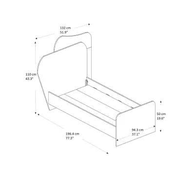 Babel Bedstead Bed Frame with Headboard - Light Walnut / Beige